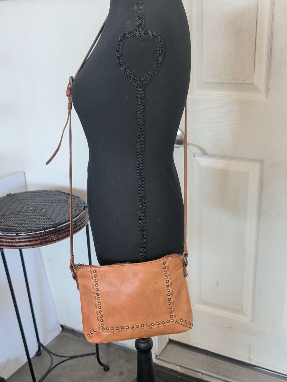 Valenca Holland Leather Studded Crossbody Bag